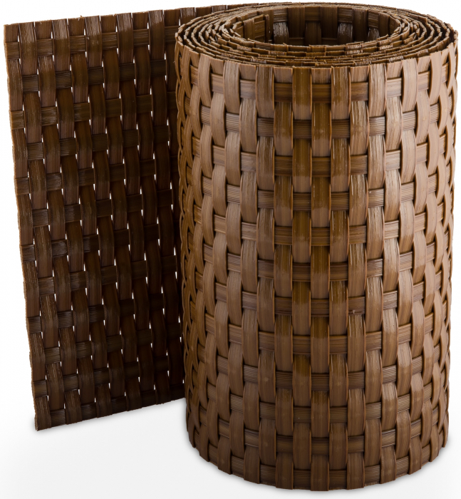 Banda intimitate, opacizare gard, Rattan Tehnic, 19cm x 2,5m, maro deschis [2]