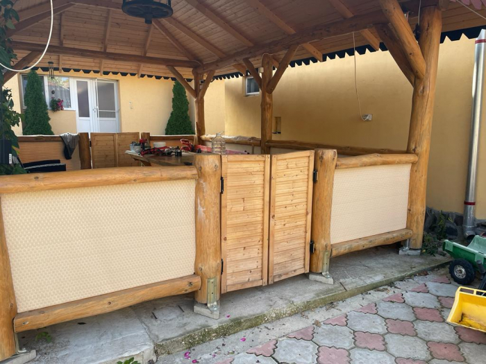 Paravan intimitate balcon, Rattan Tehnic, latime 0,9m x 1m, bej [8]