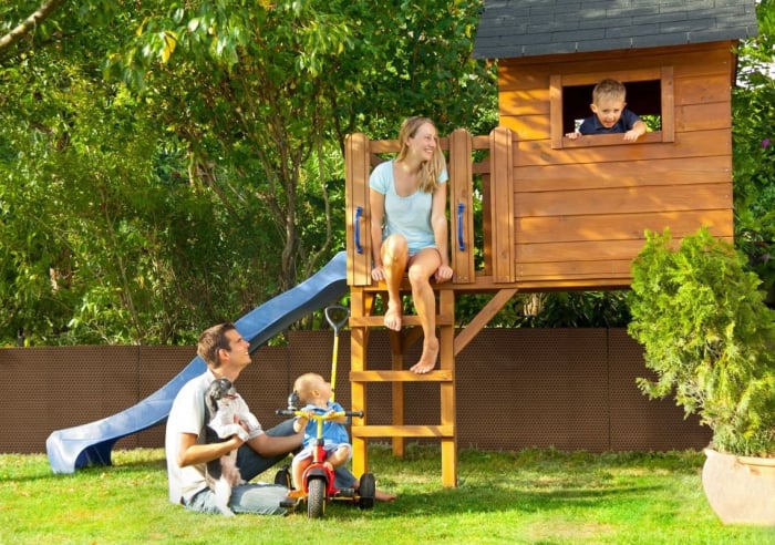 Paravan intimitate gard, Rattan Tehnic, latime 1m x 1m, maro [6]