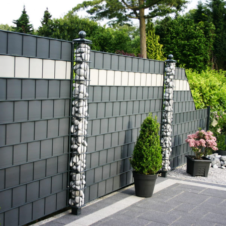 Banda intimitate gard, PP Diamond, 19cm x 20,4m, gri deschis [2]