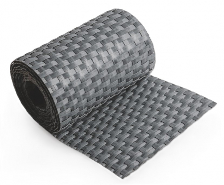 Benzi PolyRattan - Banda intimitate, opacizare gard, Rattan Tehnic, 19cm x 2,5m, gri