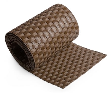 Benzi PolyRattan - Banda intimitate, opacizare gard, Rattan Tehnic, 19cm x 2,5m, maro