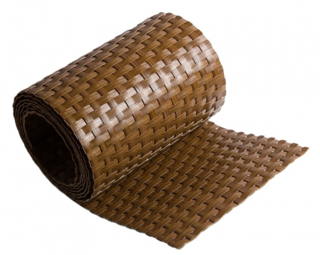 Benzi PolyRattan - Banda intimitate, opacizare gard, Rattan Tehnic, 19cm x 2,5m, maro deschis