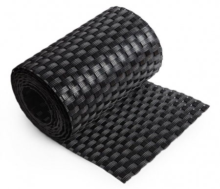 Benzi PolyRattan - Banda intimitate, opacizare gard, Rattan Tehnic, 19cm x 2,5m, negru
