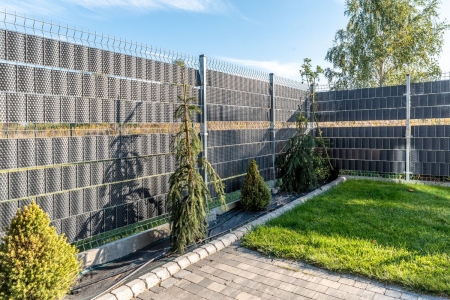 Banda intimitate, opacizare gard, Rattan Tehnic, 19cm x 2,5m, gri [5]