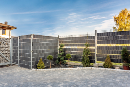 Banda intimitate, opacizare gard, Rattan Tehnic, 19cm x 2,5m, gri [7]