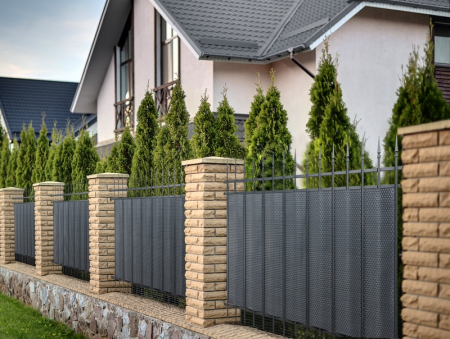 Paravan intimitate gard, Rattan Tehnic, latime 1m x 1m, gri deschis [3]