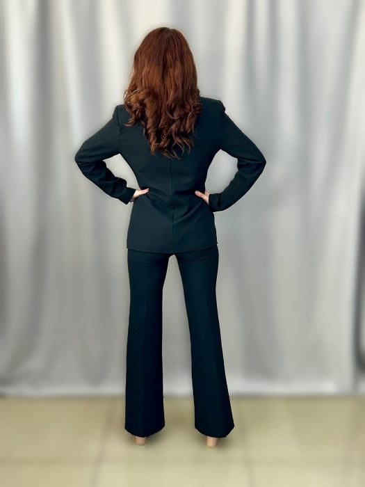 Compleu negru cu perle și pantalon evazat [3]