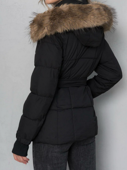 Geaca scurtă cu blăniță si cordon negru [2]