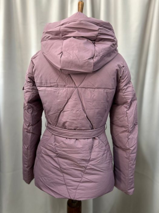 Geacă scurtă lila  glugă detașabilî  si cordon cu capse [2]