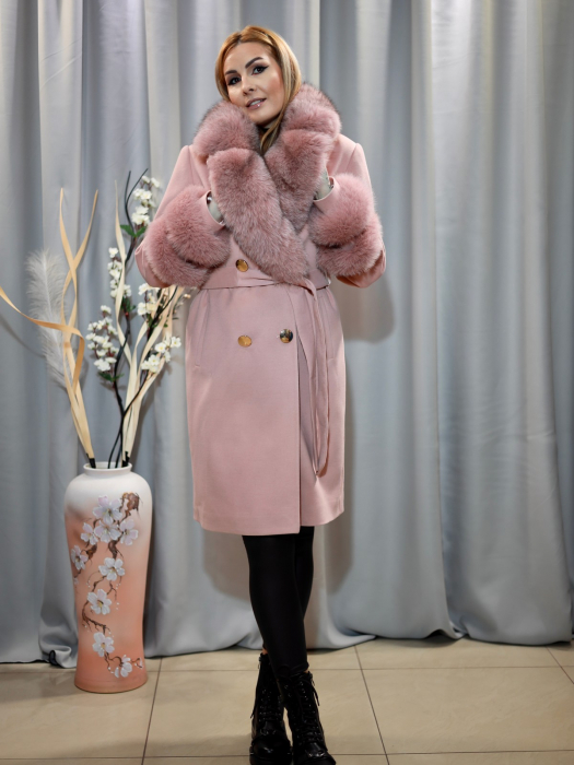 Palton cașmir roz pudră [4]