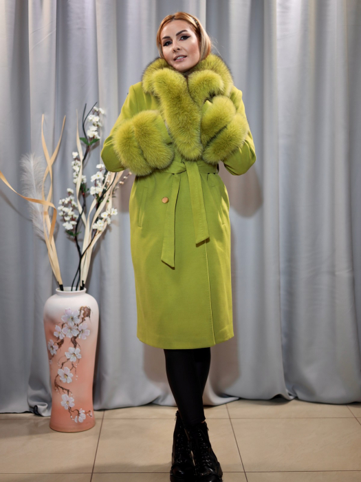 Palton cașmir verde fistic [2]