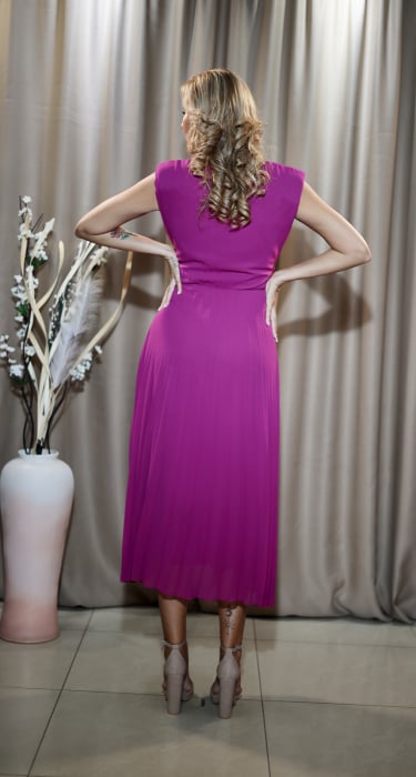 Rochie midi elegantă cloș mov [2]
