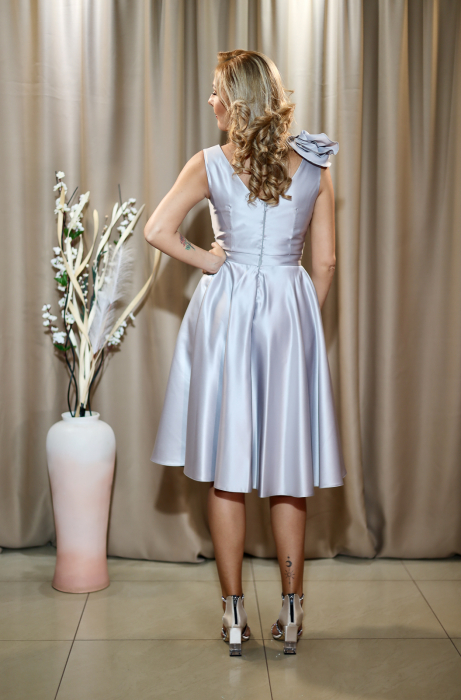 Rochie  Elegantă Medie Gri Cloș [2]