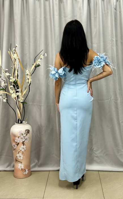 Rochie Elegantă Lungă Baby Blue [4]