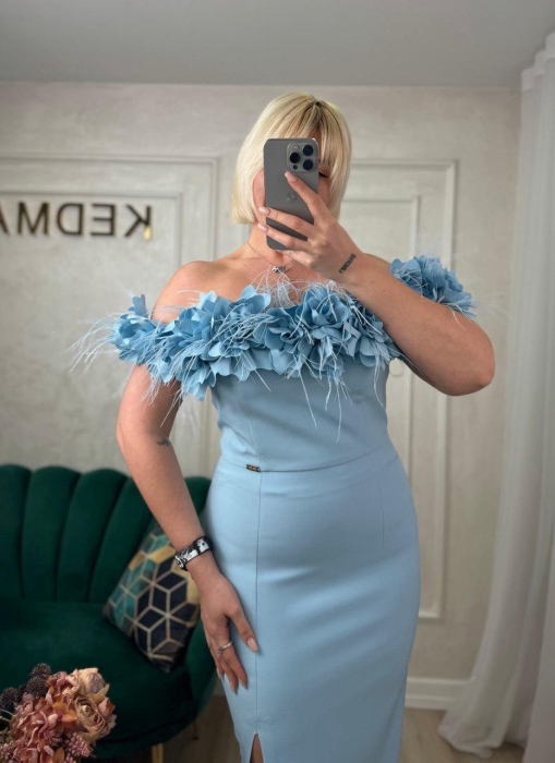 Rochie Elegantă Lungă Baby Blue [7]