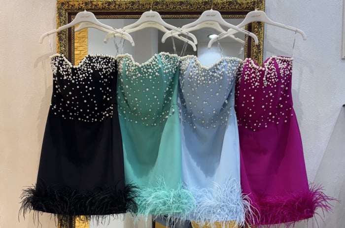 Rochie Elegantă Scurtă Turcuaz [3]