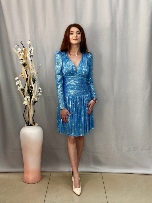 Rochie Elegantă Scurtă Baby Blue [4]