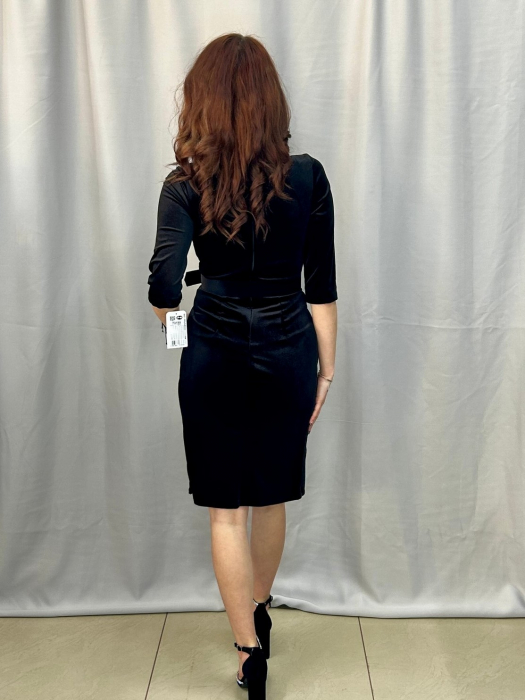 Rochie Elegantă Scurtă Neagră Catifea [3]