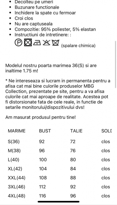 Rochie Midi Elegantă Cloș Albastă Decolteu Umeri [8]