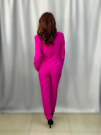 Compleu fucsia cu negru( sacou + pantalon) [3]