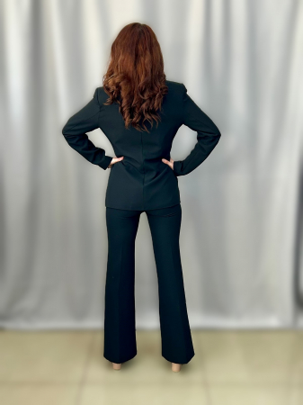 Compleu negru cu perle și pantalon evazat [2]