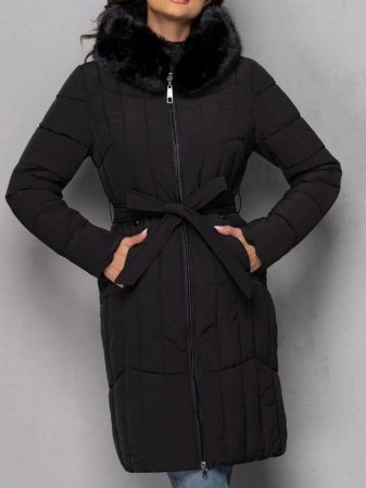 Geaca lungă cambrată NEGRU [0]