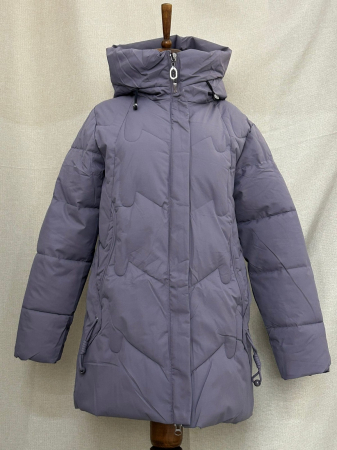 Geacă lungă mov cu glugă [0]