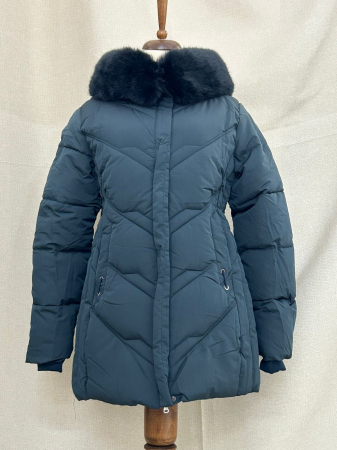 GECI - Geacă lungă verde guler detașabil