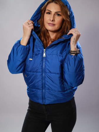 Geacă scurtă albastră cu glugă [0]