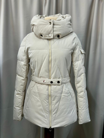 GECI - Geacă scurtă crem  glugă detașabilî  si cordon cu capse