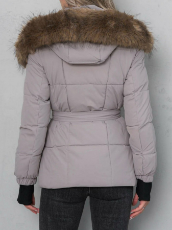 Geaca scurtă cu blăniță si cordon bej închis [1]