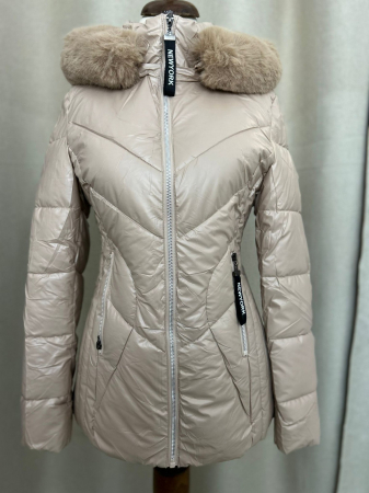 GECI - Geacă scurtă lucioasă bej