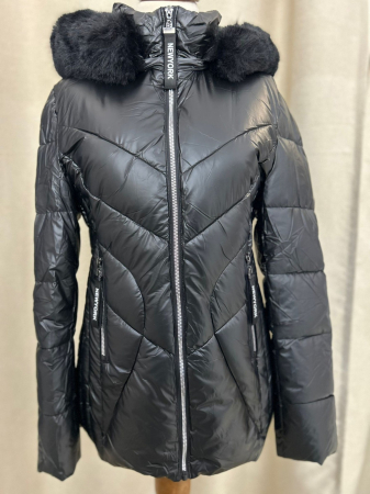 Geacă scurtă lucioasă negru [0]