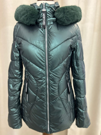 GECI - Geacă scurtă lucioasă verde