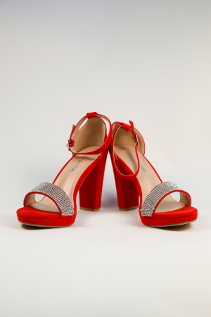 Sandale elegante roșii cu toc [0]
