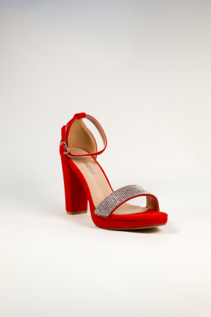Sandale elegante roșii cu toc [1]