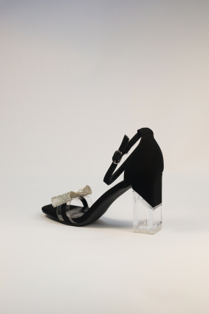 Sandale elegante negre cu toc transparent [1]