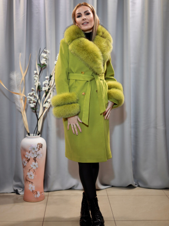 PALTOANE - Palton cașmir verde fistic