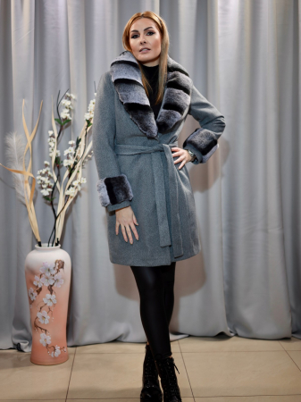 PALTOANE - Palton Lână Gri Petrol