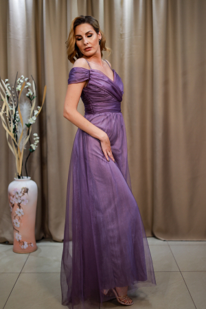 Rochie lungă elegantă  tull  mov [2]