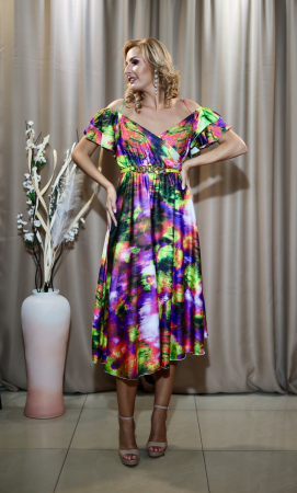 Rochie midi elegantă multicolor [1]