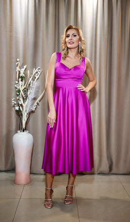 Rochie midi elegantă cloș mov [0]