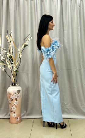 Rochie Elegantă Lungă Baby Blue [1]