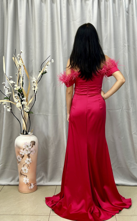 Rochie Elegantă Lungă Fucsia [3]