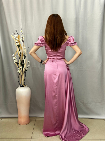 Rochie Elegantă Lungă Roz Pudră [2]