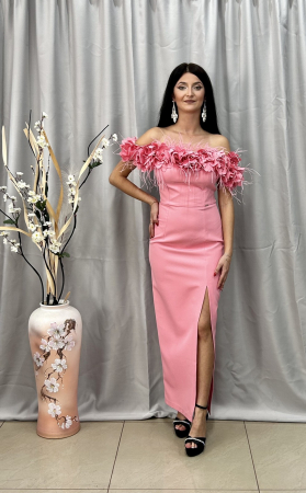 Rochii elegante lungi - Rochie Elegantă Lungă Somon