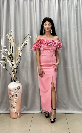 Rochie Elegantă Lungă Somon [2]