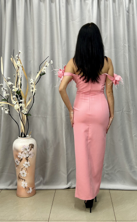 Rochie Elegantă Lungă Somon [3]