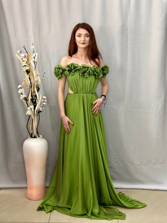 Rochie Elegantă Lungă Verde [3]